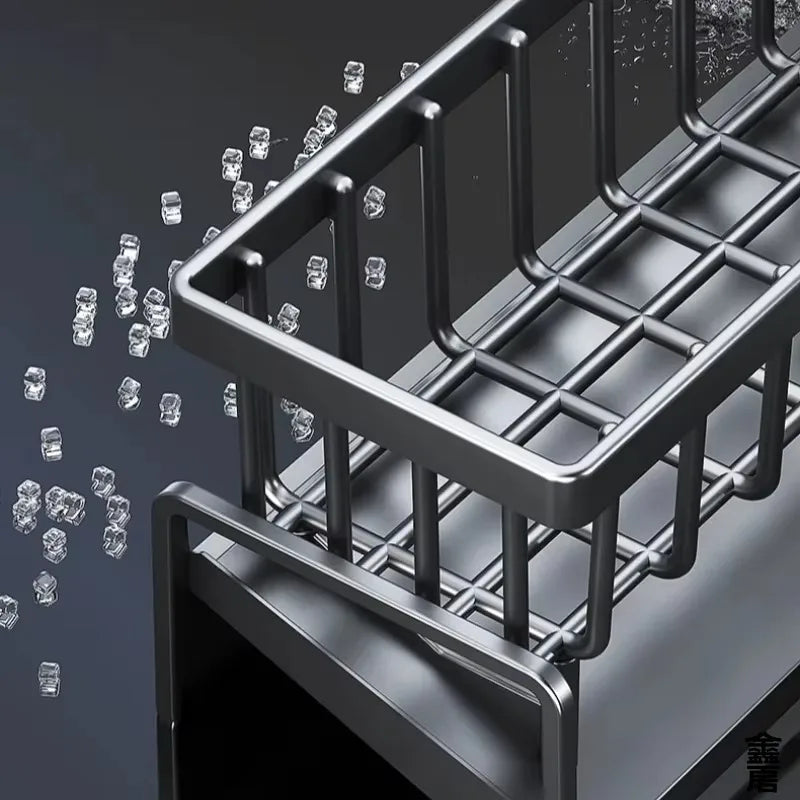 Tap-Mounted Sink Organizer with Drainage Rack