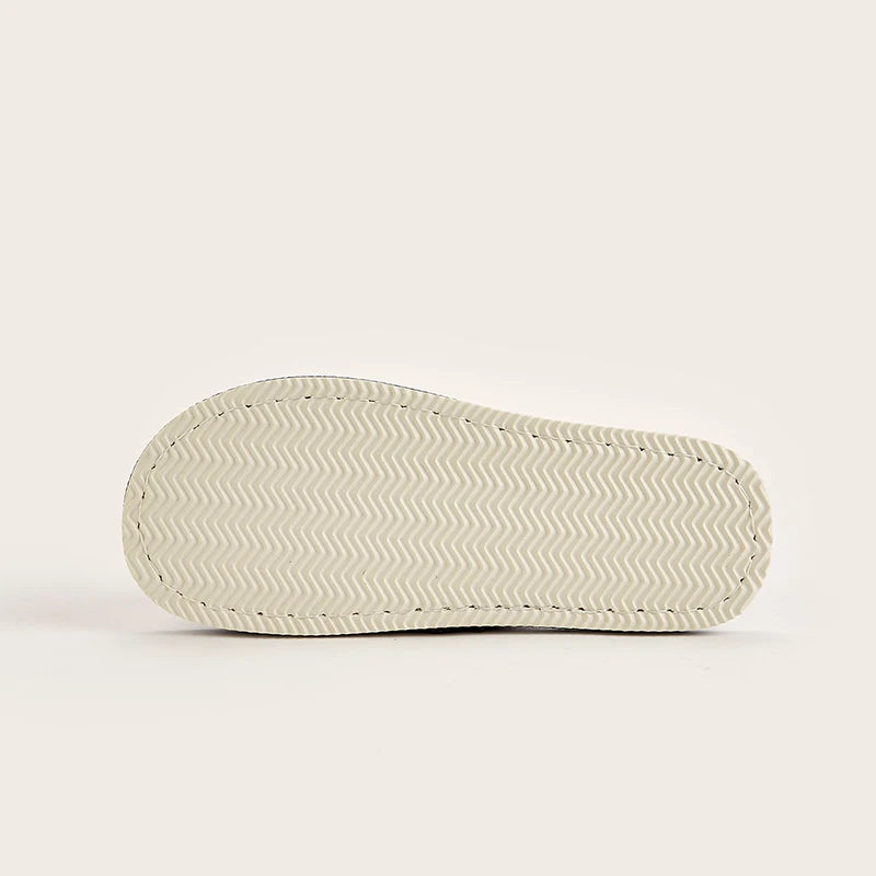 Men's Linen Slippers – Breathable Open-Toe House Shoes