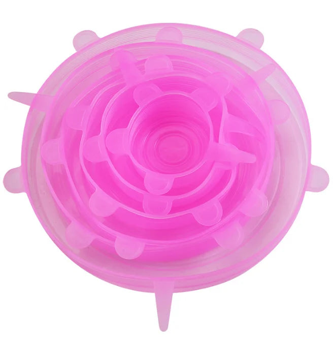 6Pcs Silicone Stretch Lids – Reusable Food Grade Airtight Covers for Bowls, Cups & Containers