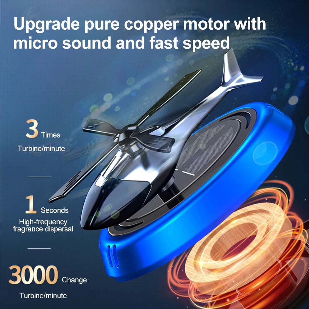 Solar Helicopter Car Air Freshener – Rotating Aromatherapy Diffuser