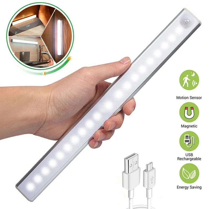 Motion Sensor LED Night Light – Rechargeable Wireless Under Cabinet Light