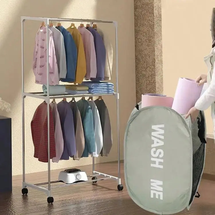 Pop-Up Laundry Hamper – Collapsible Mesh Basket with Handles
