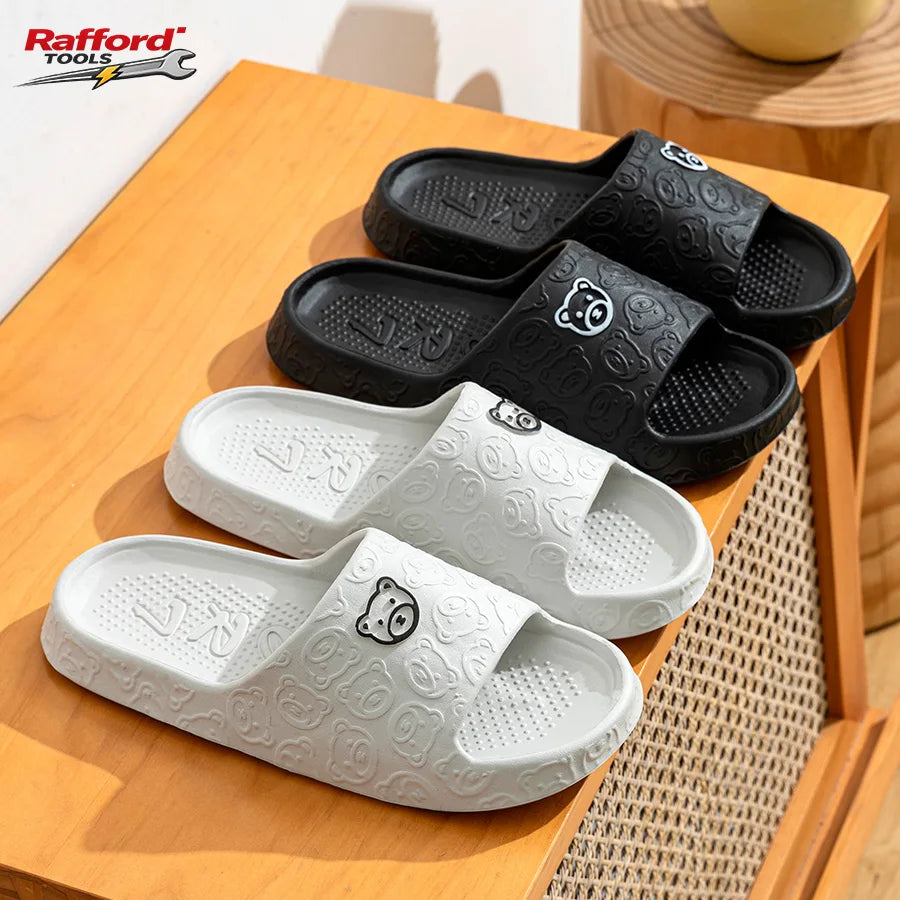 Bear Print Slides – Non-Slip Quick-Dry Bathroom Sandals
