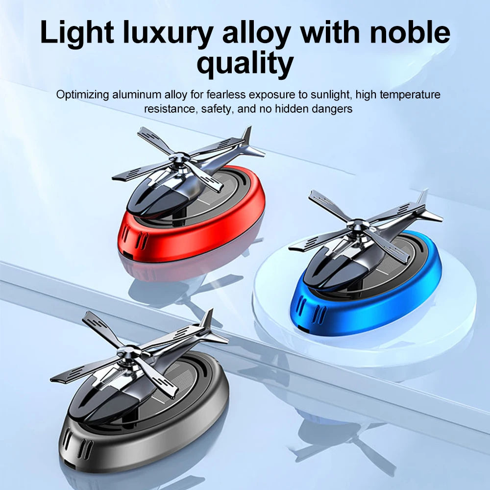 Solar Helicopter Car Air Freshener – Rotating Aromatherapy Diffuser