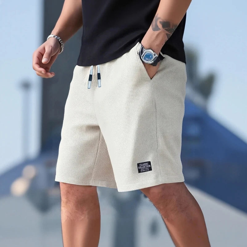 Men's Textured Knit Shorts – Casual & Sports
