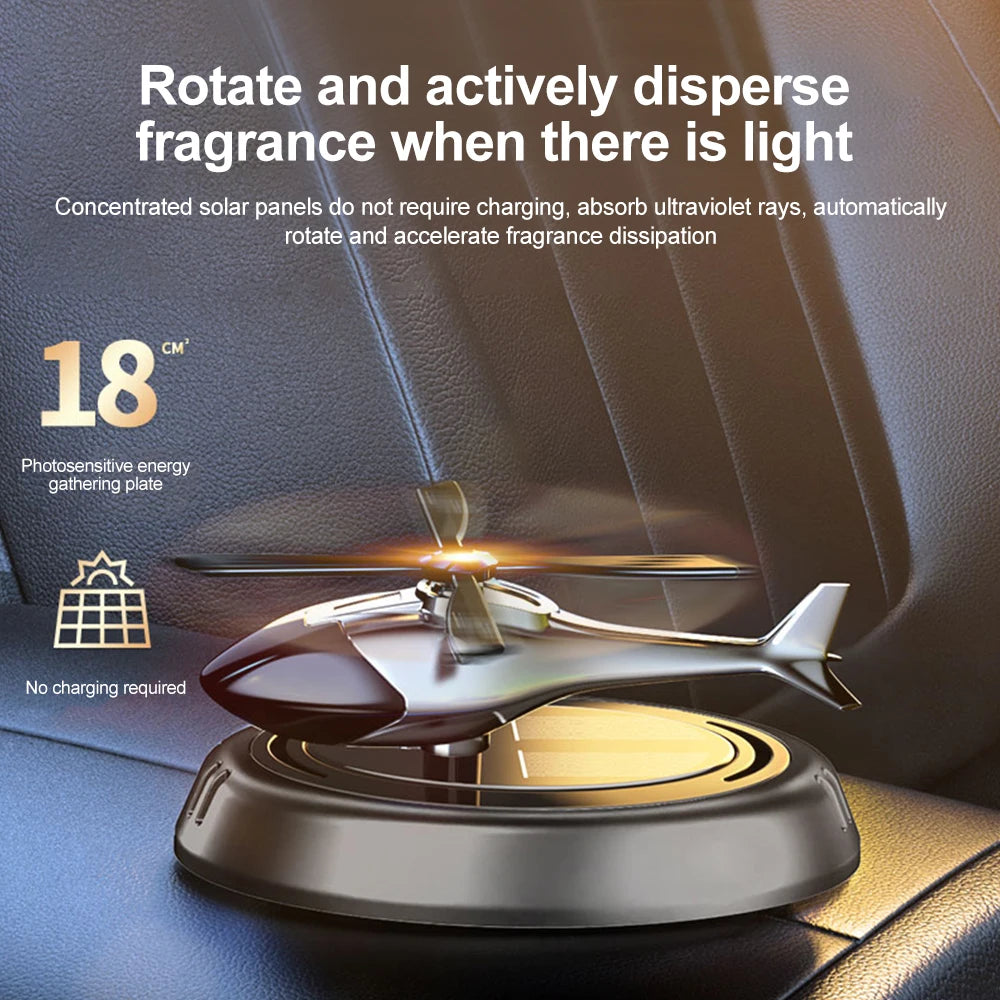 Solar Helicopter Car Air Freshener – Rotating Aromatherapy Diffuser