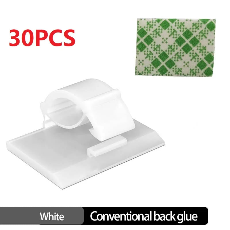 Cable Clips Organizer Set (30pcs) – Desktop Cord Holder & Wire Manager