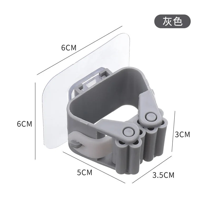 Adhesive Wall Mount Hooks – Mop & Broom Holder Rack