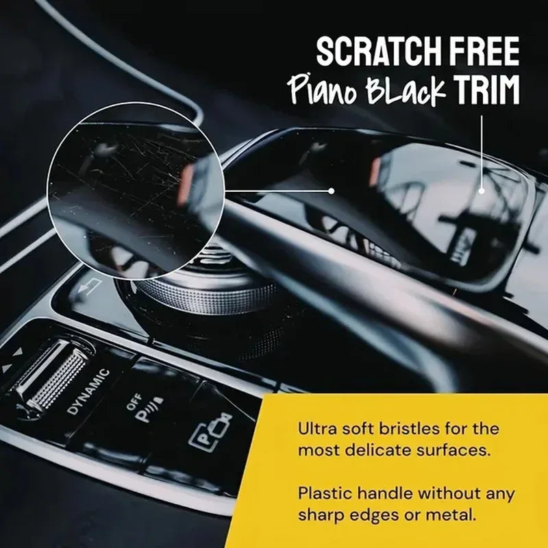3PCS Boar Hair Detail Brush Set – Car Interior & Exterior Cleaning Brushes