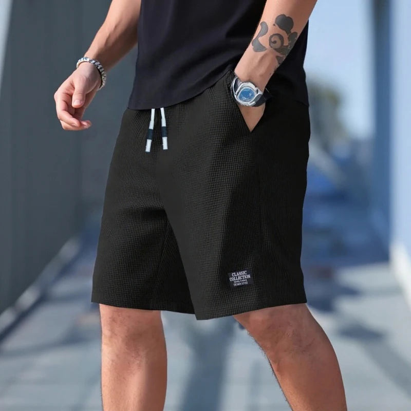 Men's Textured Knit Shorts – Casual & Sports
