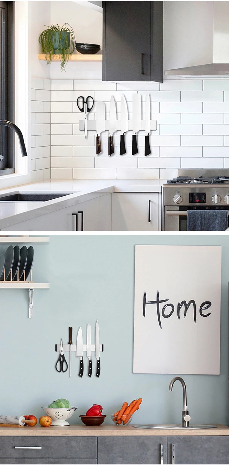 Premium Universal Knife Holder – Space-Saving Stainless Steel Knife Stand for Kitchen Counters