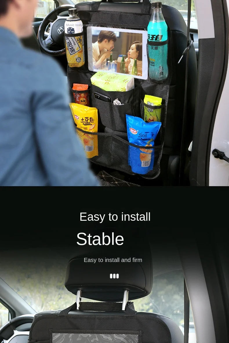 Backseat Organizer with Tablet Holder – Foldable Car Storage