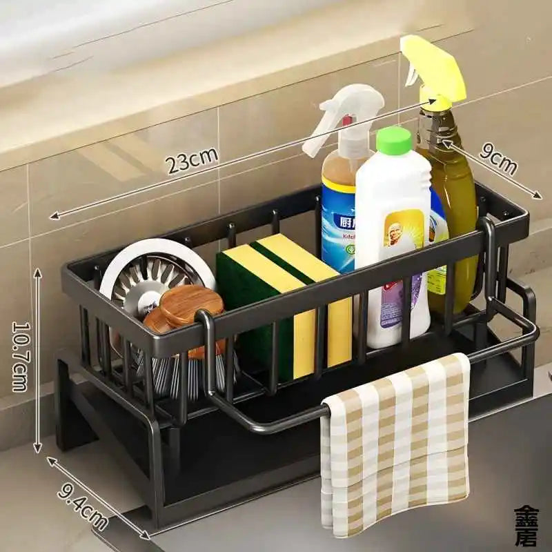 Tap-Mounted Sink Organizer with Drainage Rack