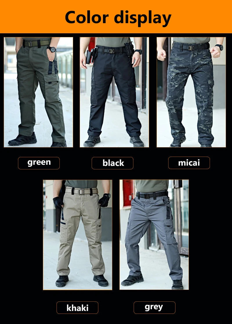 Men's Tactical Cargo Pants – Multi-Pocket Waterproof Work Trousers