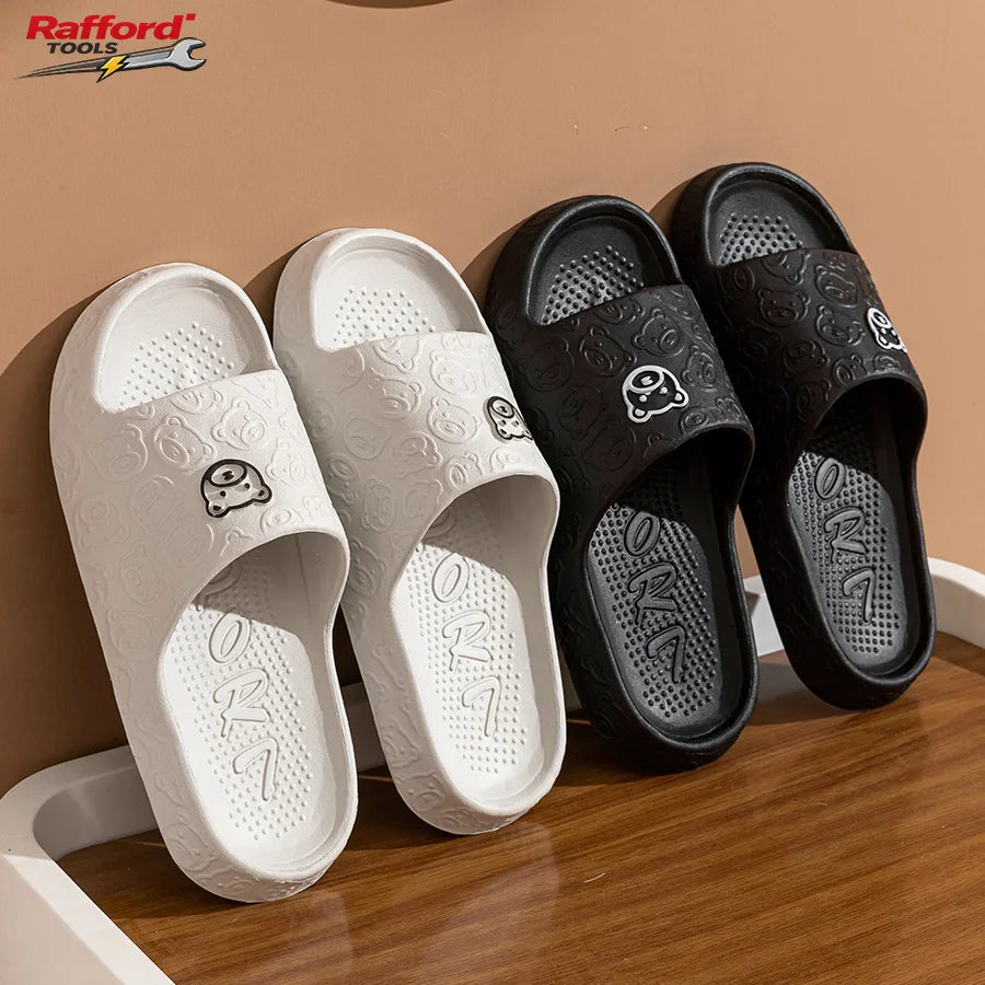 Bear Print Slides – Non-Slip Quick-Dry Bathroom Sandals