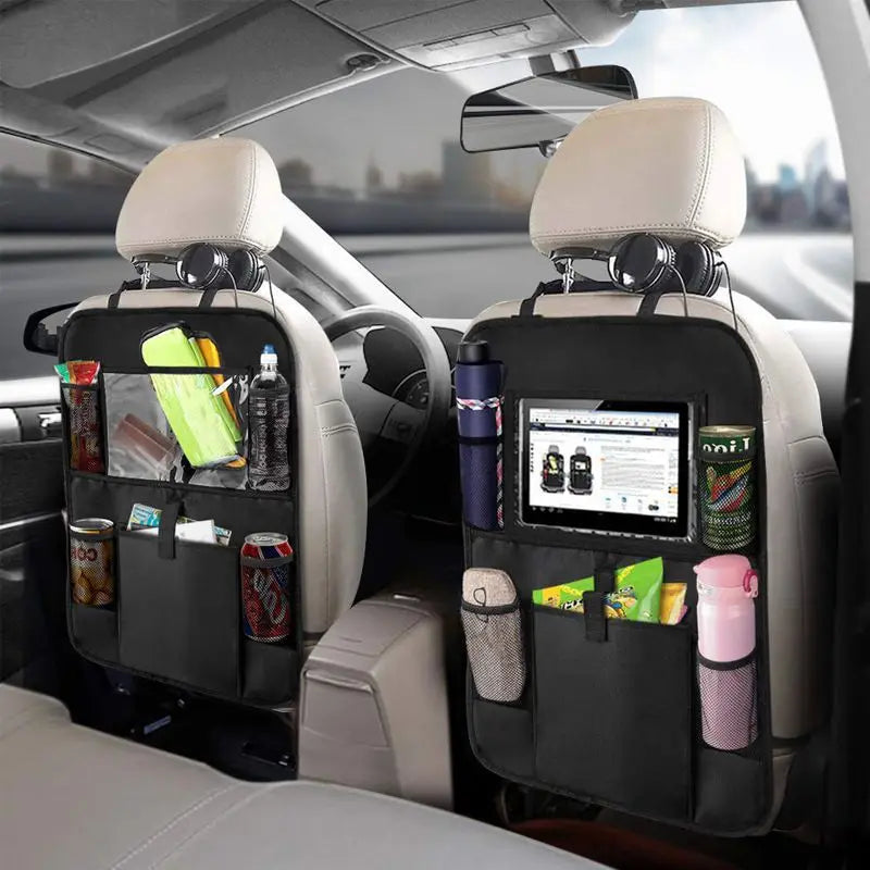 Backseat Organizer with Tablet Holder – Foldable Car Storage