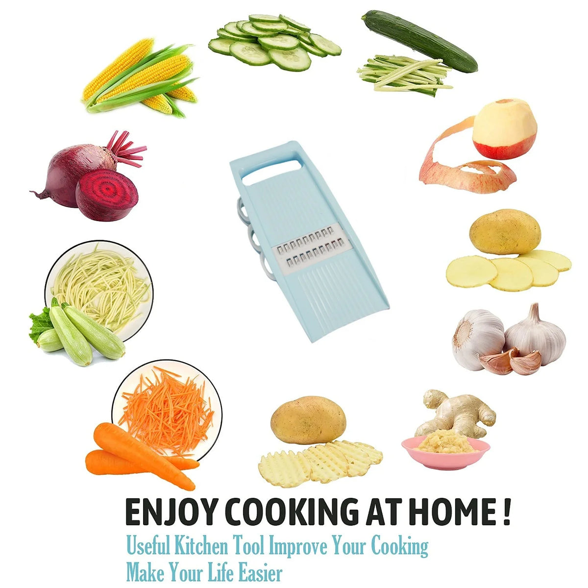 5-in-1 Mandoline Slicer – Multifunctional Vegetable & Fruit Julienne Cutter