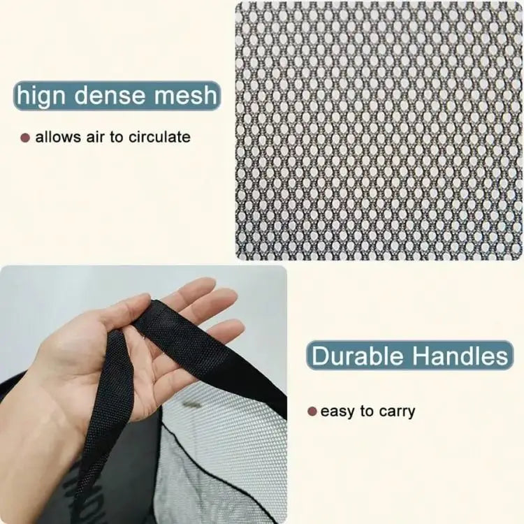 Pop-Up Laundry Hamper – Collapsible Mesh Basket with Handles