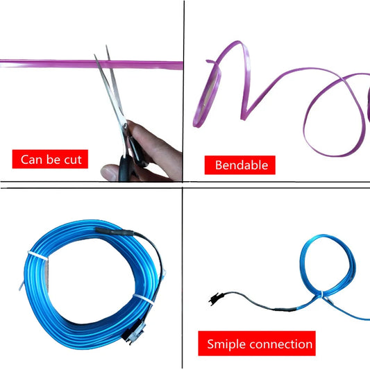 Car LED Neon Strip Light – Flexible Ambient Interior Lighting