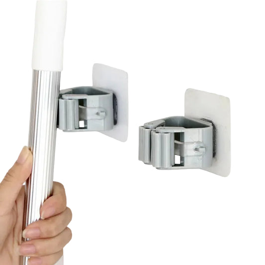Adhesive Wall Mount Hooks – Mop & Broom Holder Rack