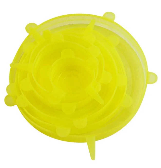 6Pcs Silicone Stretch Lids – Reusable Food Grade Airtight Covers for Bowls, Cups & Containers
