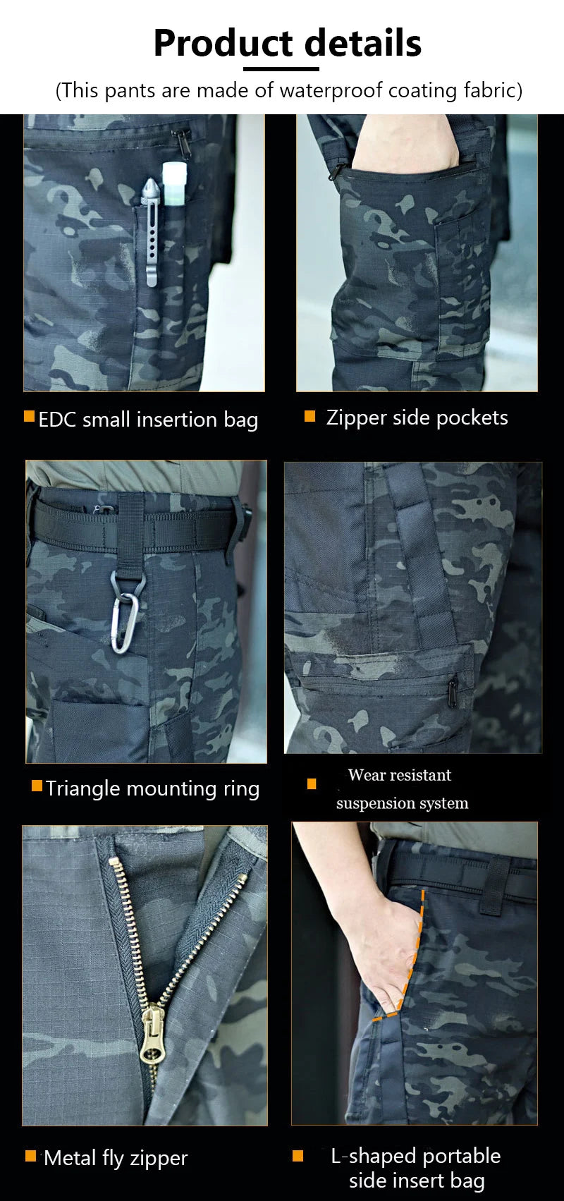 Men's Tactical Cargo Pants – Multi-Pocket Waterproof Work Trousers