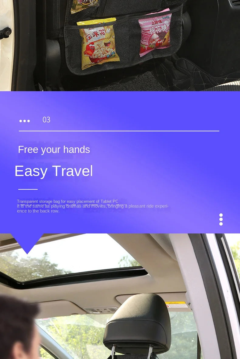 Backseat Organizer with Tablet Holder – Foldable Car Storage