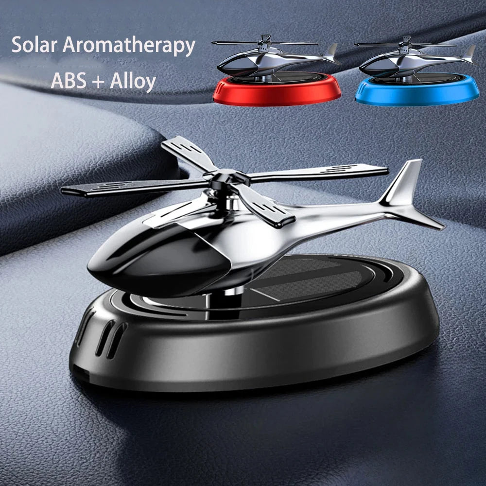 Solar Helicopter Car Air Freshener – Rotating Aromatherapy Diffuser