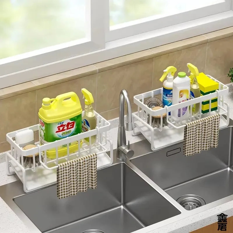 Tap-Mounted Sink Organizer with Drainage Rack