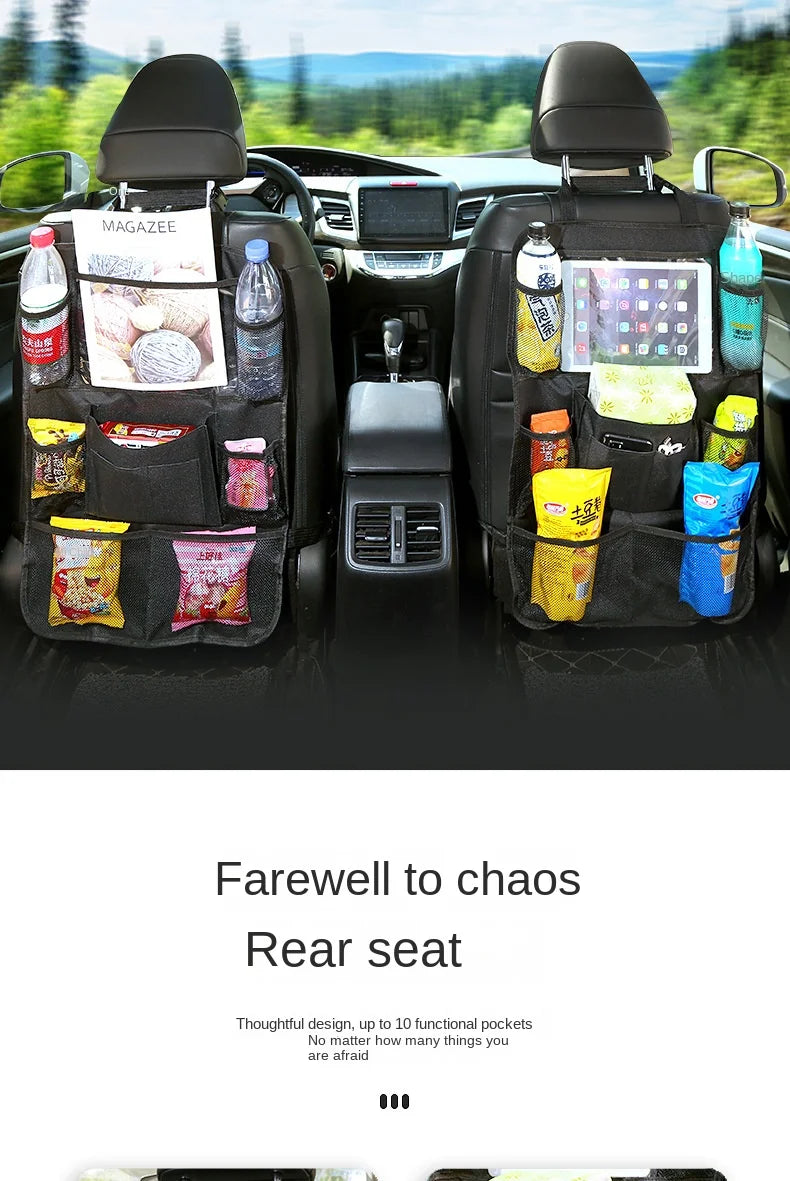 Backseat Organizer with Tablet Holder – Foldable Car Storage