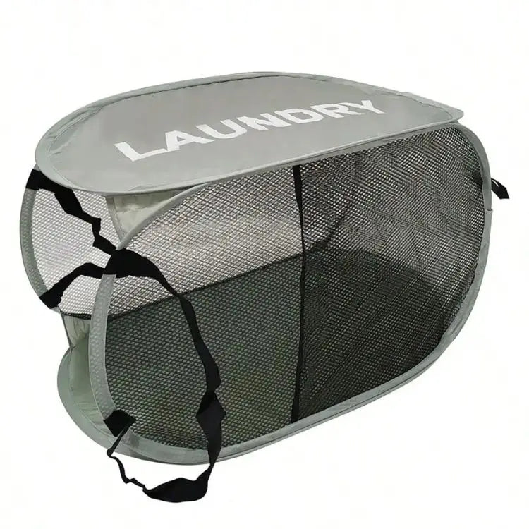Pop-Up Laundry Hamper – Collapsible Mesh Basket with Handles