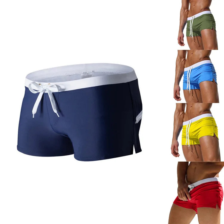 Men's Beach Swim Shorts | Quick-Drying Boxer Trunks, Multiple Colors