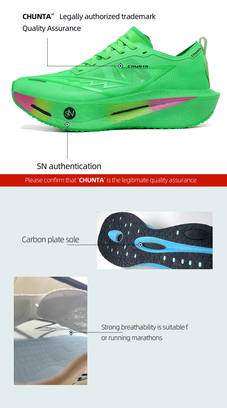 Men's Carbon Plate Running Shoes – Lightweight Breathable Sneakers