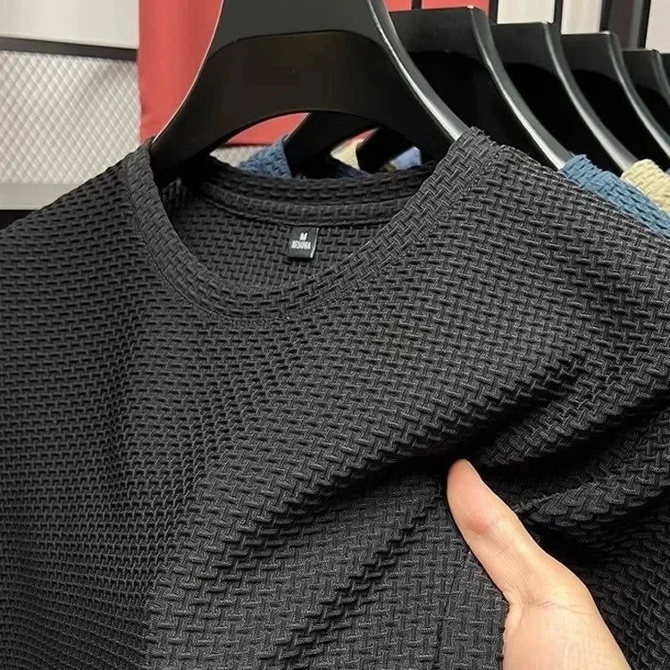 Men's Ice Silk Mesh Tee – Slim Fit Summer Casual Top