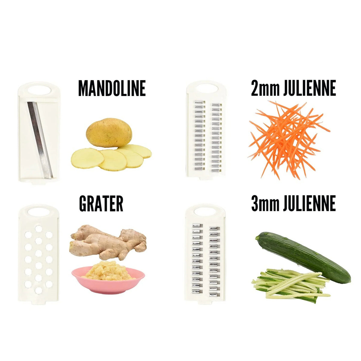 5-in-1 Mandoline Slicer – Multifunctional Vegetable & Fruit Julienne Cutter