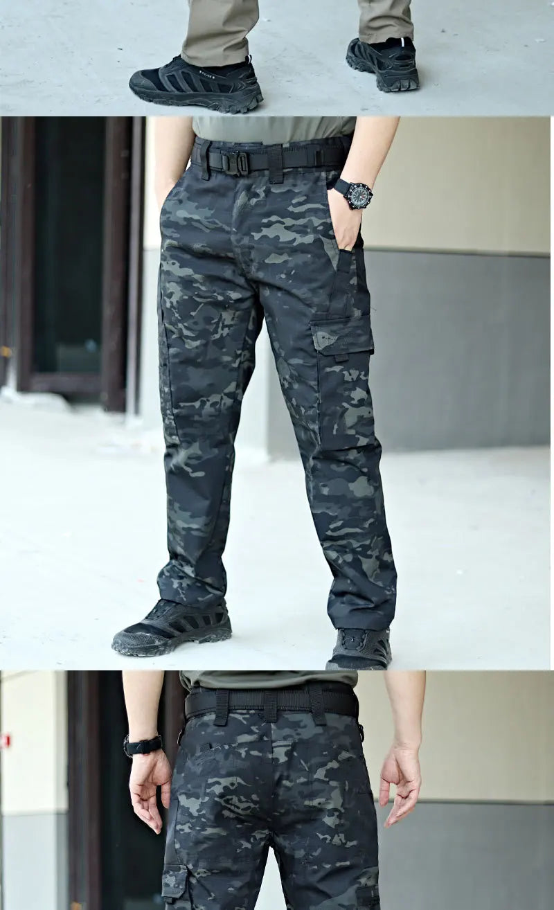 Men's Tactical Cargo Pants – Multi-Pocket Waterproof Work Trousers