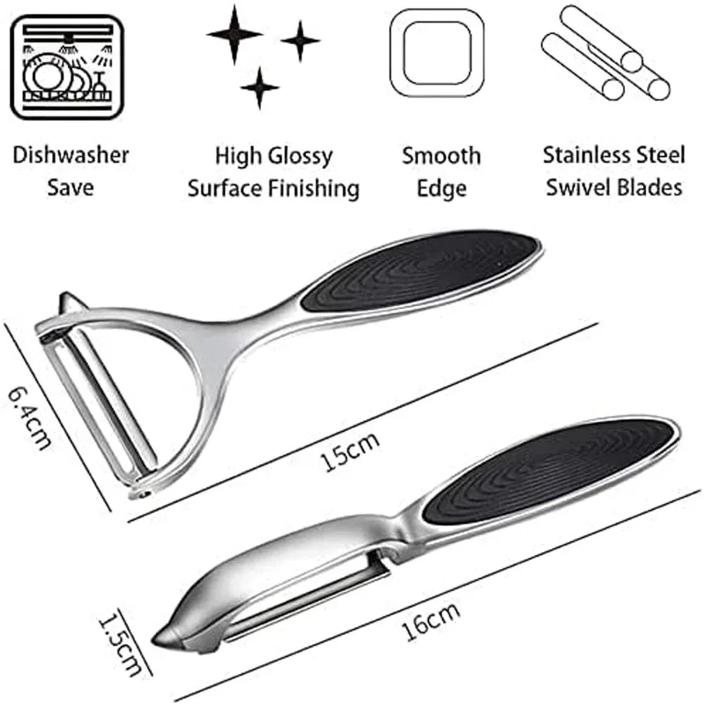 Multi-Function Vegetable Peeler – Stainless Steel Y-Shaped & Straight Fruit Peeler Set