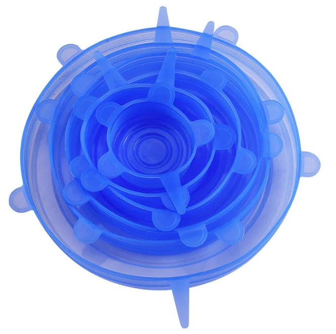 6Pcs Silicone Stretch Lids – Reusable Food Grade Airtight Covers for Bowls, Cups & Containers