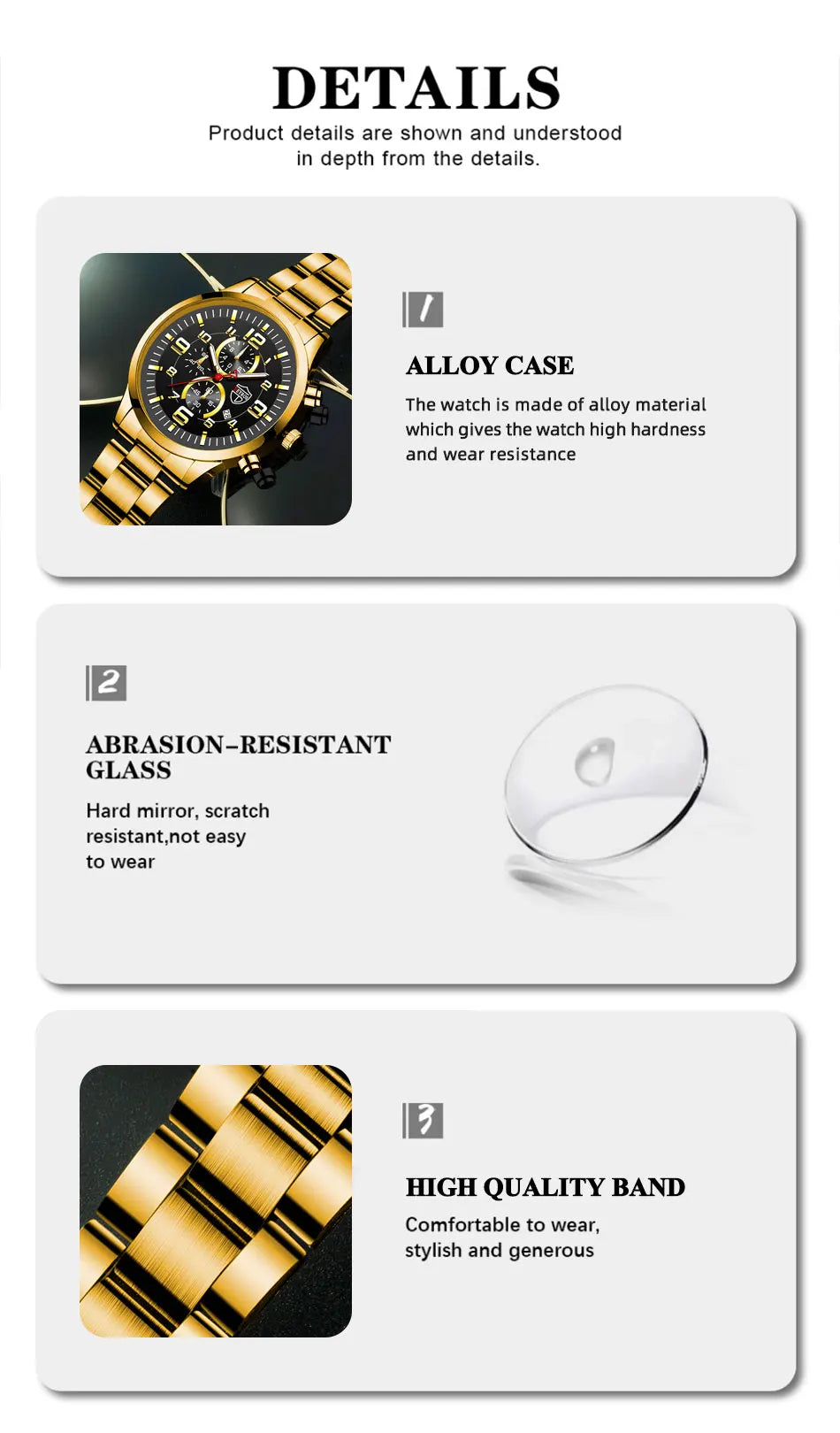 Fashion Mens Sports Watches for Men Luxury Stainless Steel Quartz Wrist Watch Calendar Luminous Clock Man Business Casual Watch