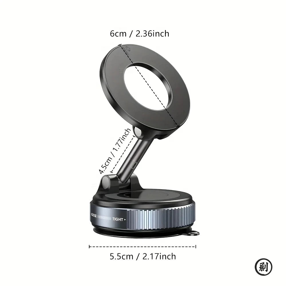 Magnetic Car Phone Holder – 360° Foldable Vacuum Mount