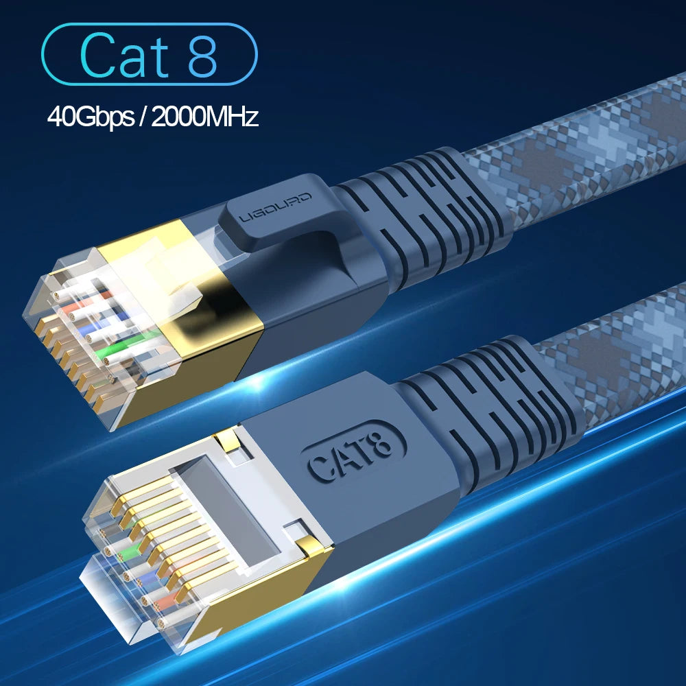 CAT8 Ethernet Cable 40Gbps – Braided LAN Cable