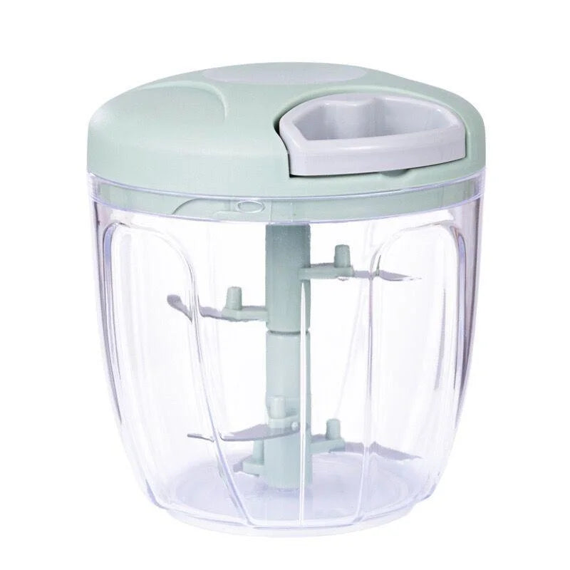 500/900ML Manual Hand Pull Vegetable Chopper – Stainless Steel Blade Garlic & Onion Mincer