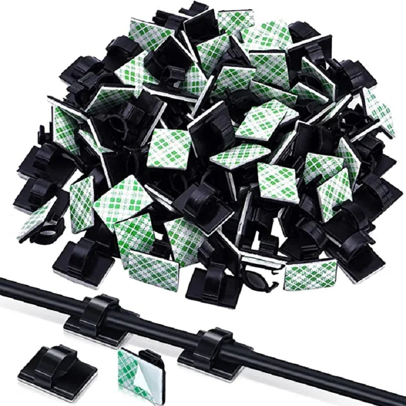 Cable Clips Organizer Set (30pcs) – Desktop Cord Holder & Wire Manager
