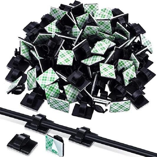 Cable Clips Organizer Set (30pcs) – Desktop Cord Holder & Wire Manager