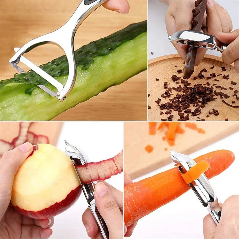 Multi-Function Vegetable Peeler – Stainless Steel Y-Shaped & Straight Fruit Peeler Set