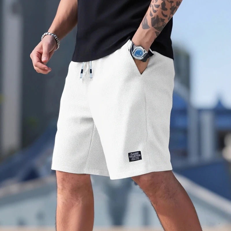 Men's Textured Knit Shorts – Casual & Sports