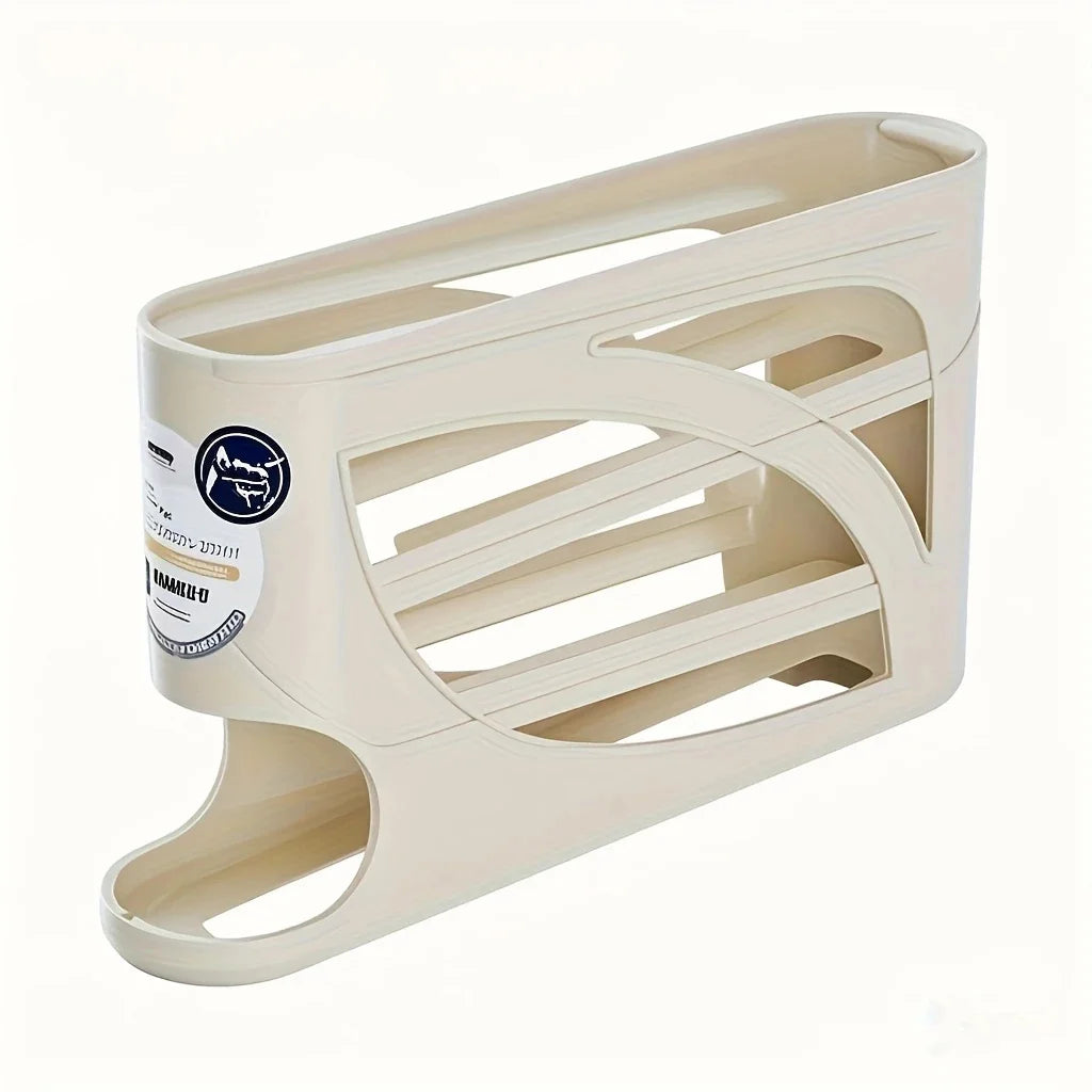 3-Tier Rolling Egg Organizer for Fridge | Holds 24 Eggs