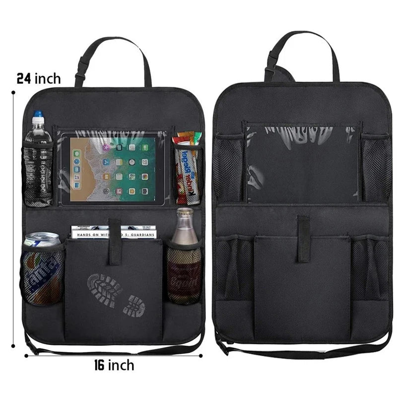Backseat Organizer with Tablet Holder – Foldable Car Storage