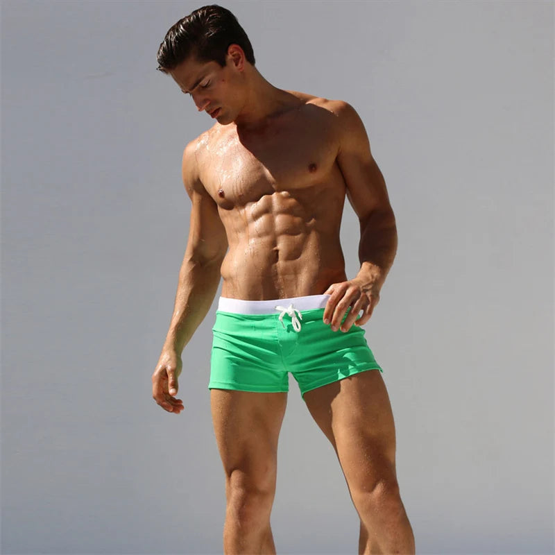 Men's Beach Swim Shorts | Quick-Drying Boxer Trunks, Multiple Colors