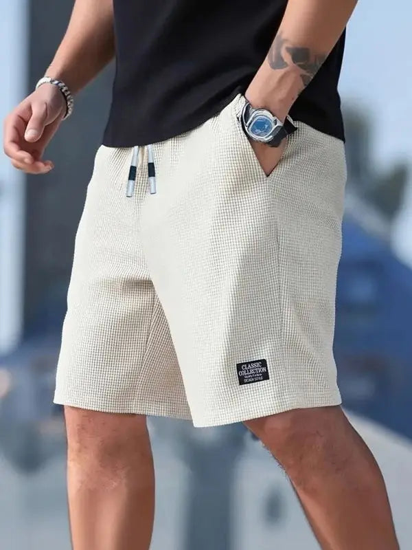 Men's Textured Knit Shorts – Casual & Sports